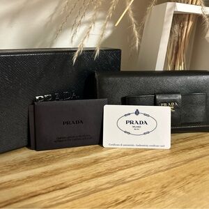Prada Sleek Black Leather Wallet